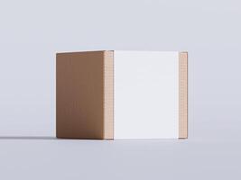 Cardboard box on white background blank label, Suitable for packaging mockup collection photo