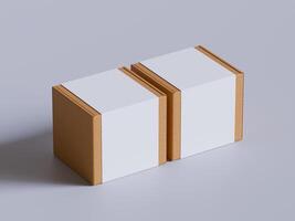 Cardboard box on white background blank label, Suitable for packaging mockup collection photo