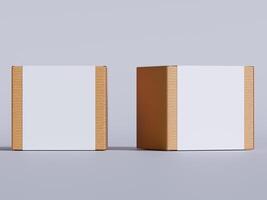 Cardboard box on white background blank label, Suitable for packaging mockup collection photo