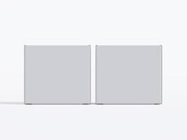 Realistic square White color Package Box on white background for mockup collection 3D render photo