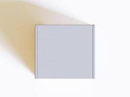 Realistic square White color Package Box on white background for mockup collection 3D render photo