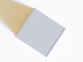 Realistic square White color Package Box on white background for mockup collection 3D render photo