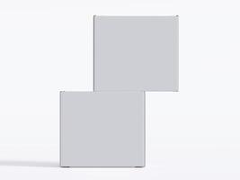 Realistic square White color Package Box on white background for mockup collection 3D render photo