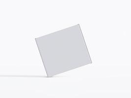 Realistic square White color Package Box on white background for mockup collection 3D render photo
