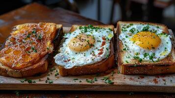 Close Up of Breakfast Plate With Eggs photo