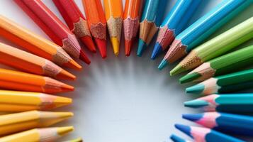 Group of Colored Pencils Arranged Together photo