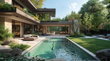 A Swimming Pool Oasis With Lounge Chairs photo