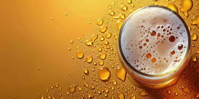 Glass of Beer on Table photo