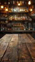 Wooden Table Top at the Bar photo