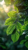 Sun Shining Through Tree Leaves photo