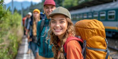 Group of Young Women Standing Together photo