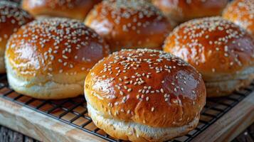 Close Up of Tray of Buns photo