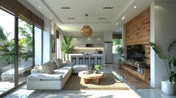 Well-Furnished Living Room With Plenty of Windows photo