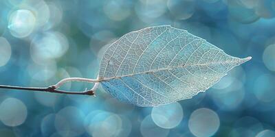 Close Up of Leaf on Twig photo