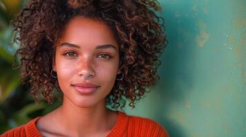 Close-up of Person With Curly Hair photo