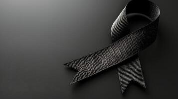 Black Ribbon on Dark Surface photo