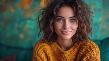 Close-up of Person With Curly Hair photo