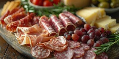 Assorted Meats, Cheeses, and Vegetables Platter photo