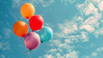 Colorful Balloons Floating in the Air photo