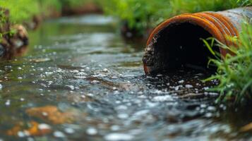 Pipe Submerged in Water photo