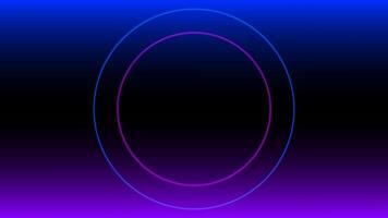 A glowing neon light bulb in a dark space, featuring red and blue circular with a purple and blue background vector