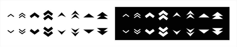 down and up arrow icon set. slide, swipe up arrow buttons icon symbol sign vector