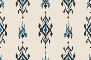 Abstract ikat pattern for seamless ethnic art in tribal and folk style. Print Aztec geometric ornament. Design for fabric, carpet, wallpaper, clothing vector