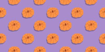 Pattern with orange pumpkin with trend shadow vector