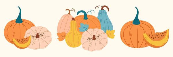 Harvest festival background design set vector