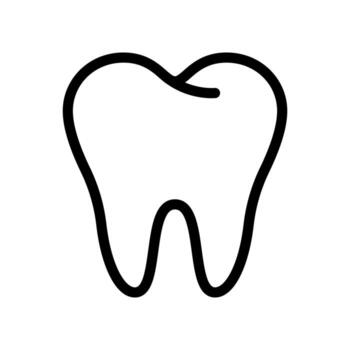 humano dientes línea icono aislado en blanco antecedentes vector