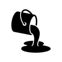 Bucket spilling icon isolated on white background. vector