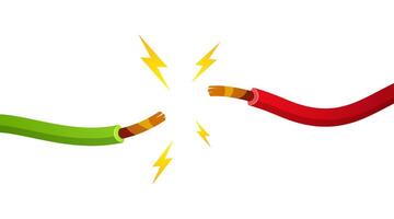Broken cable isolated on whte background vector