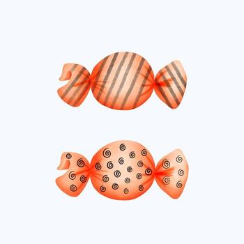 Cute Watercolor Halloween Clipart - Trick or Treat Illustration vector