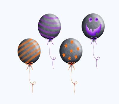 Cute Watercolor Halloween Clipart - Trick or Treat Illustration vector
