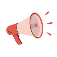 Loudspeaker, megaphone, bullhorn icon. Simple megaphone speaker in flat design, isolated illustration vector