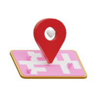 3d illustration of location pin, location map abstract png