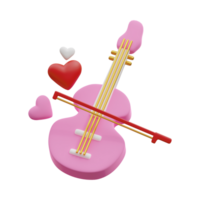 3d illustration of pink cello, valentines day music abstract png
