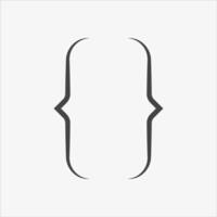 Curly braces icon. Text brackets for messages, quotas, dialogs. Punctuation symbol vector
