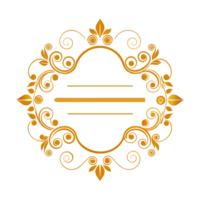 golden decorative frame with floral elements and empty lines inside png