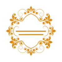 golden decorative frame with floral elements and empty lines inside png