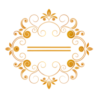 golden decorative frame with floral elements and empty lines inside png