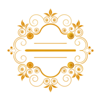 golden decorative frame with floral elements and empty lines inside png