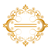 golden decorative frame with floral elements and empty lines inside png
