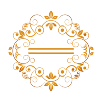 golden decorative frame with floral elements and empty lines inside png