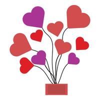 Bouquet of Red Hearts Heart tree vector