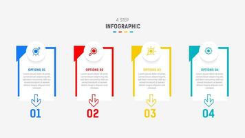 Four Step Infographic design element template for presentation. info graphic illustration. process diagram and presentations step, banner, flow chart, 4 option template. vector