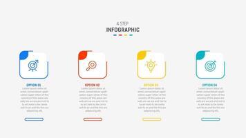 Four Step Infographic design element template for presentation. info graphic illustration. process diagram and presentations step, banner, flow chart, 4 option template. vector