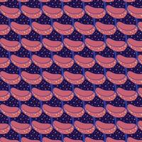 a seamless pattern of pink fish with a blue background with a pink fish in the middle. vector