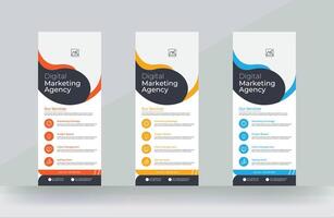 Marketing Roll up digital banner and rack card template vector
