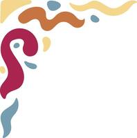 Retro Groovy Corner Border in Abstract Style. Illustration on White Background. vector